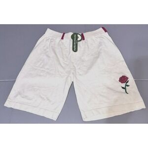 Oxknit Store XXL Pull On Shorts Mens Off White Vibtage Style Rose Embroidery New
